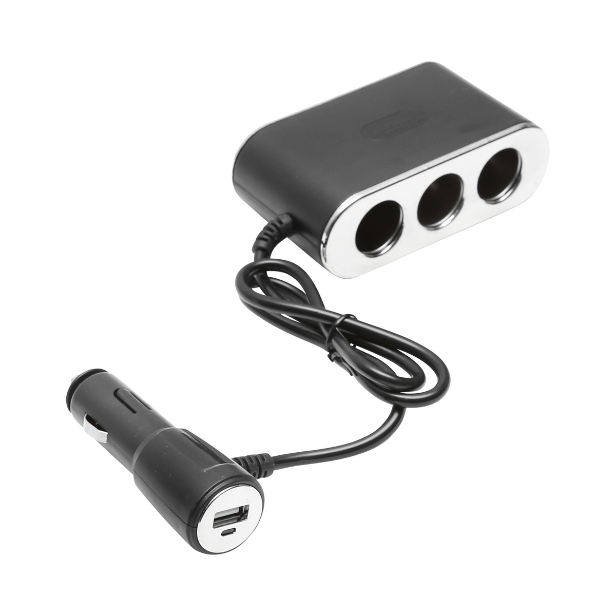 Adaptor bricheta auto tripla 12/24V negru cu intrerupator individual si 1 port USB  5V 2.1A - imagine 3