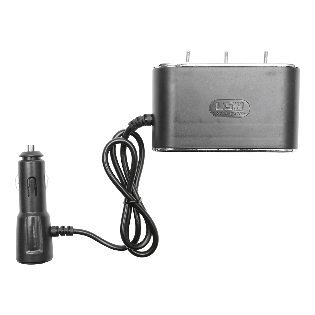 Adaptor bricheta auto tripla 12/24V negru cu intrerupator individual si 1 port USB  5V 2.1A - imagine 4