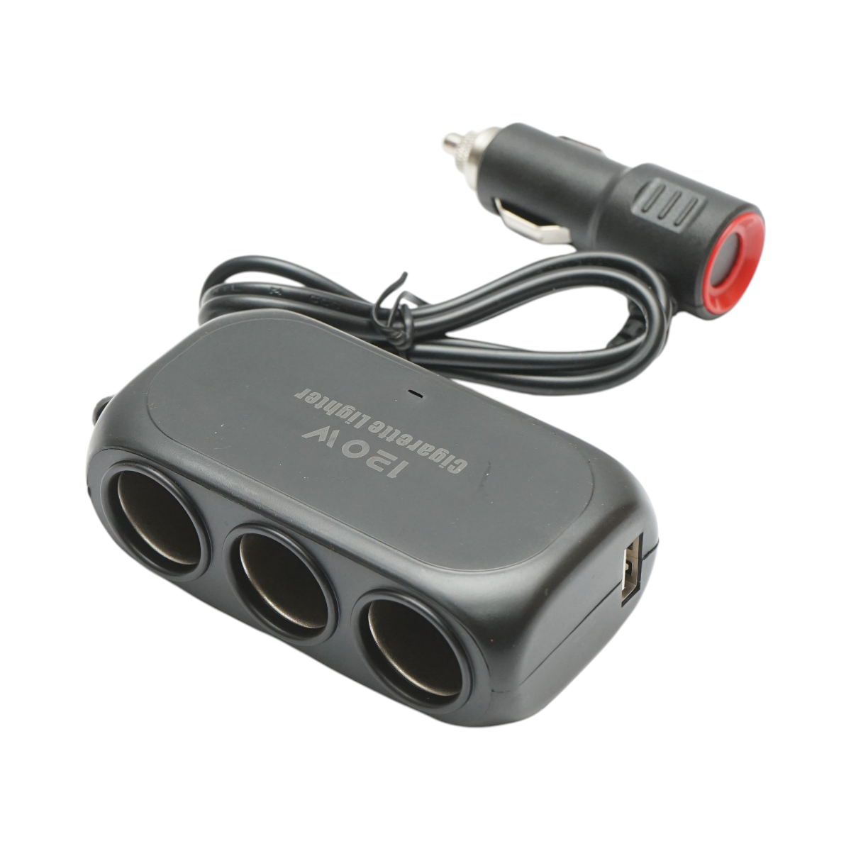 Adaptor bricheta auto tripla 12/24V cu 2 porturi USB 5V/2100mA negru