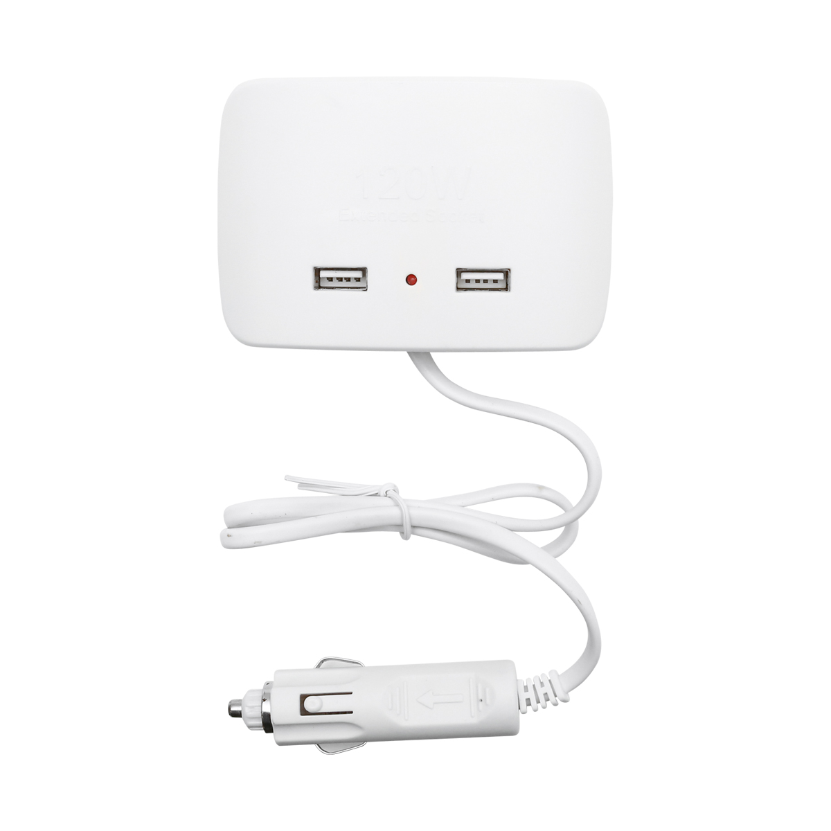 Adaptor bricheta auto tripla 12/24V alb si 2x port USB 5V/1000mA - imagine 3