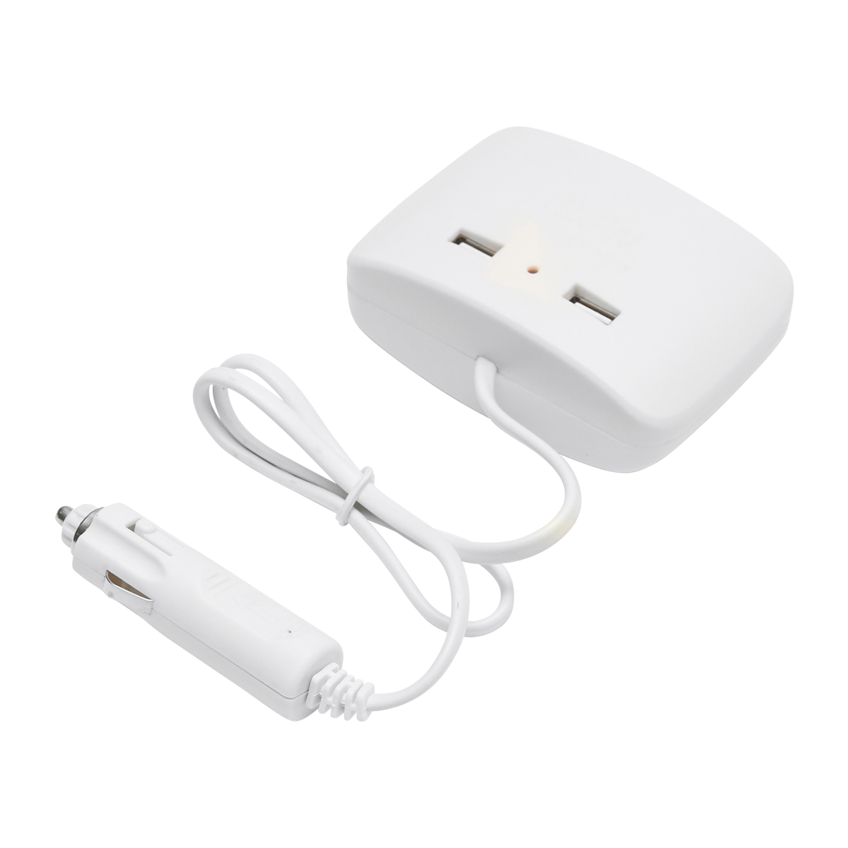 Adaptor bricheta auto tripla 12/24V alb si 2x port USB 5V/1000mA - imagine 2