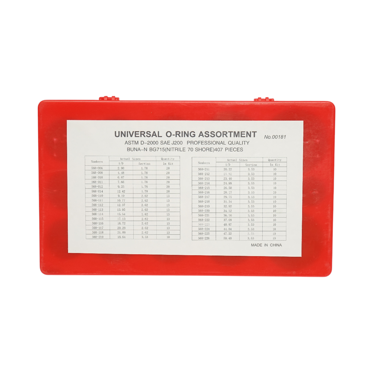 Trusa O-ring metric din NBR 70 Shore 407 piese - imagine 2