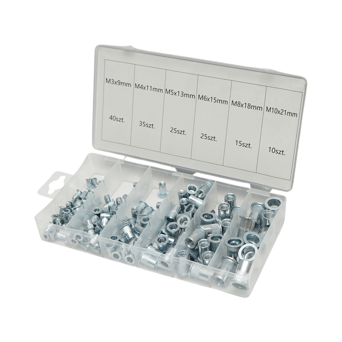 Trusa piulite nituibile cu guler din aluminiu 150 piese - imagine 4