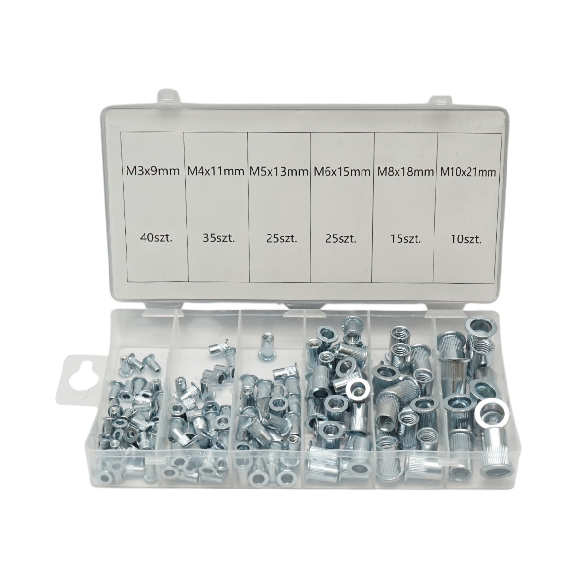 Trusa piulite nituibile cu guler din aluminiu 150 piese