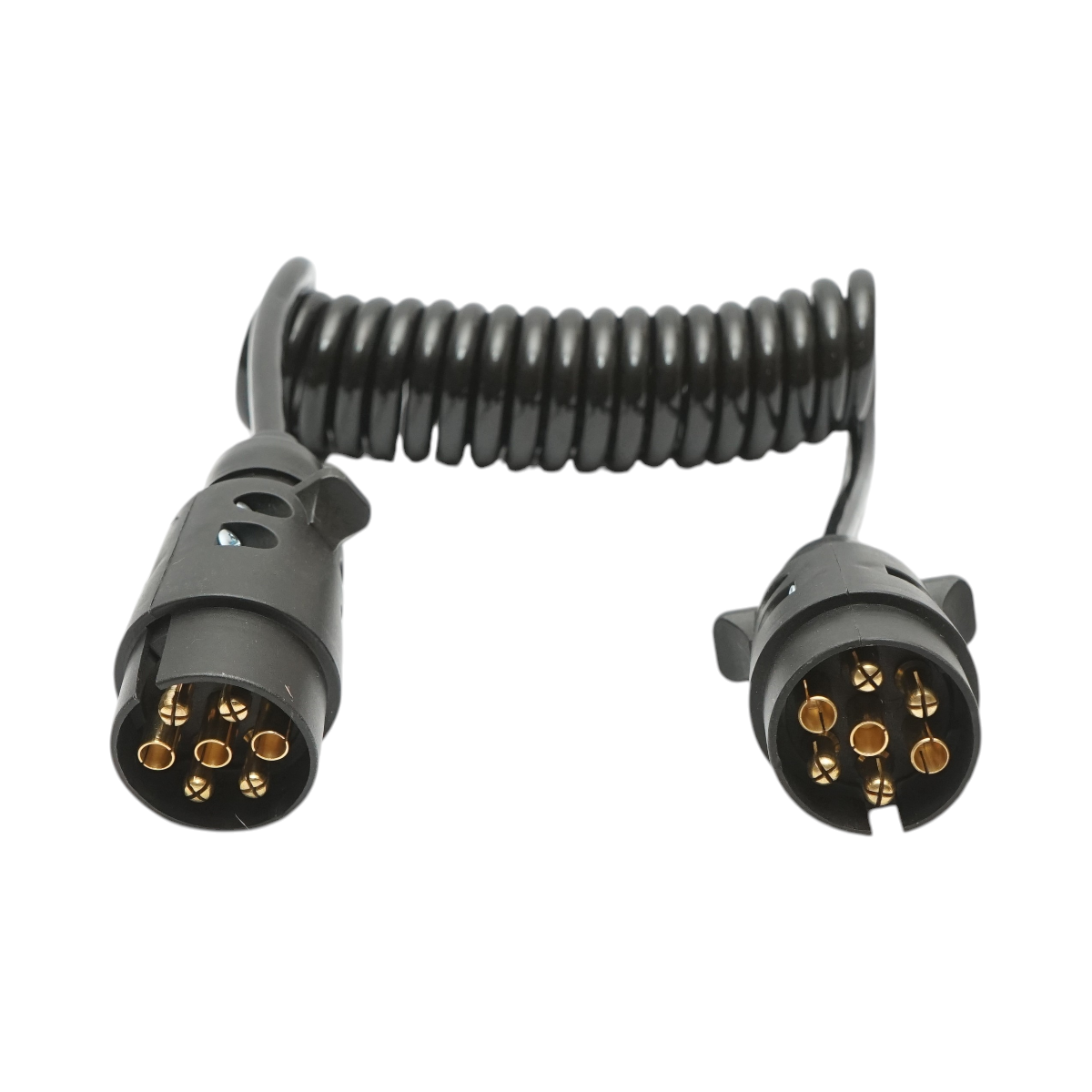 Cablu spiral 2.5m cu 2 stechere tata, 7 pini pentru priza auto remorca Breckner Germany - imagine 3