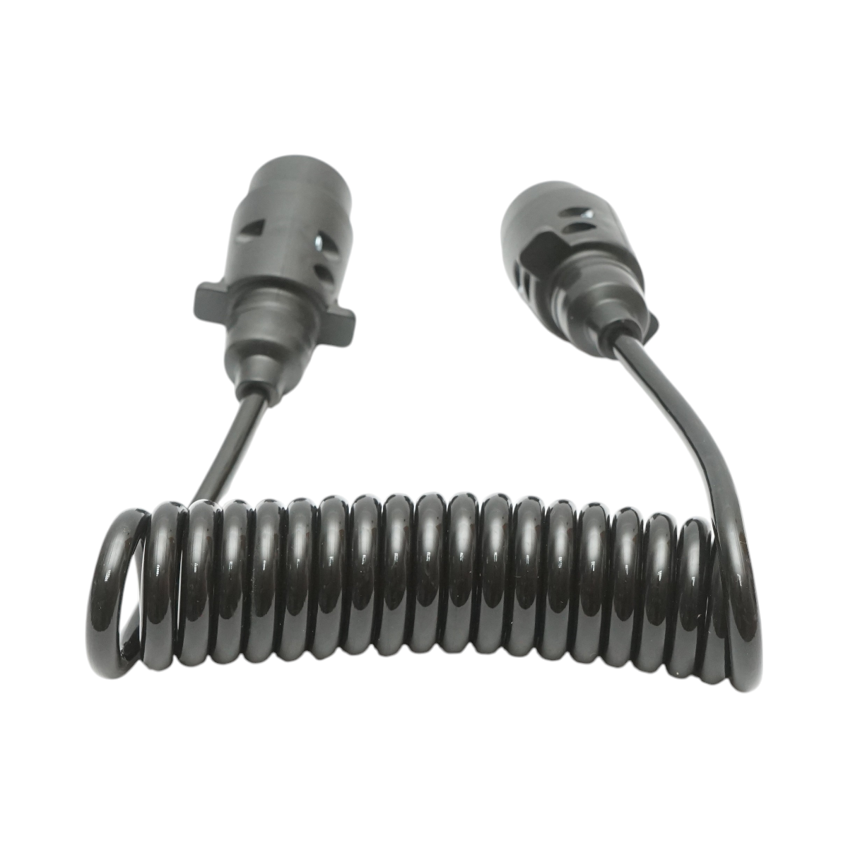 Cablu spiral 2.5m cu 2 stechere tata, 7 pini pentru priza auto remorca Breckner Germany - imagine 2