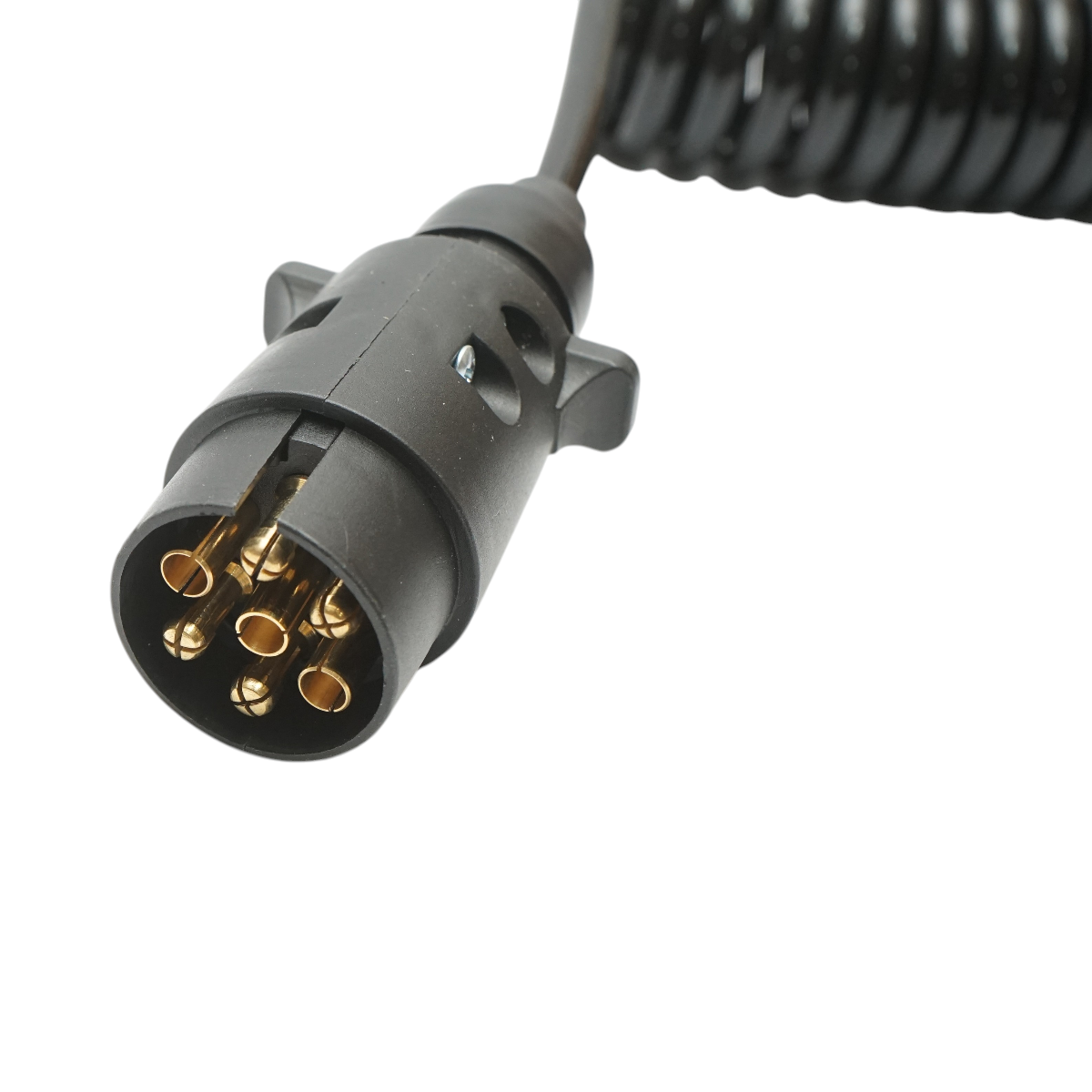 Cablu spiral 2.5m cu 2 stechere tata, 7 pini pentru priza auto remorca Breckner Germany - imagine 4