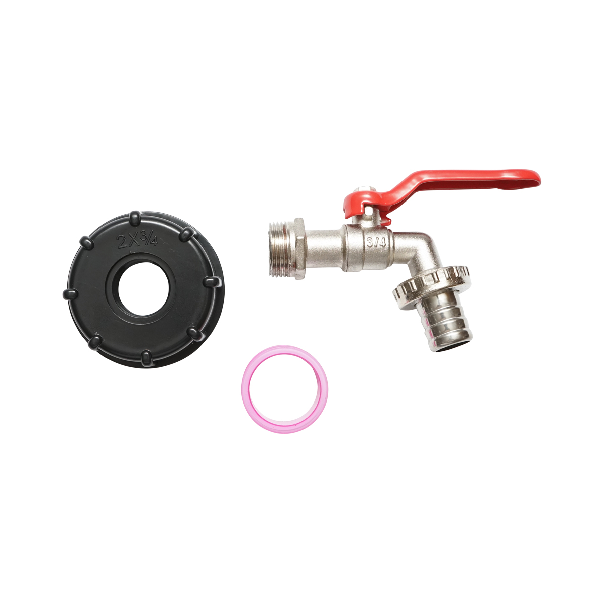 Robinet IBC zinc, adaptor de 2, filet exterior S60x6, duza de 0.75, metal/plastic - imagine 2