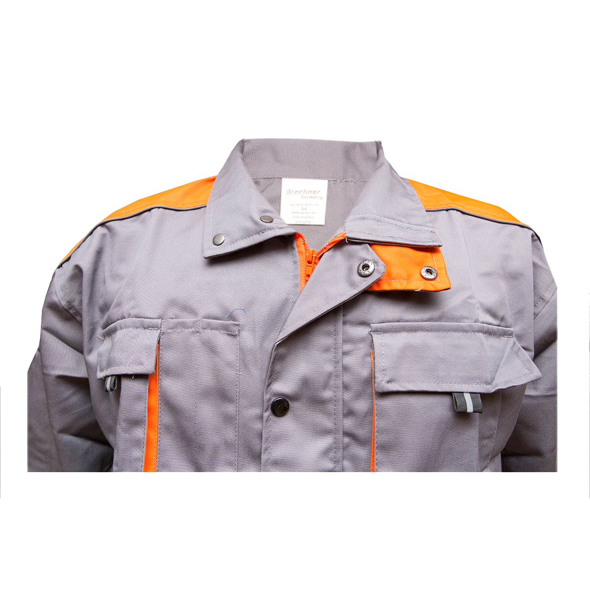 Jacheta de lucru poliester cu bumbac, gri/portocaliu marimea 48, 235g/m2 Breckner Germany - imagine 5