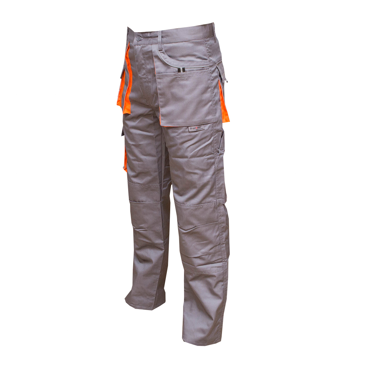 Pantaloni de lucru poliester cu bumbac 235g/m2, gri cu portocaliu marimea 52 Breckner Germany - imagine 2