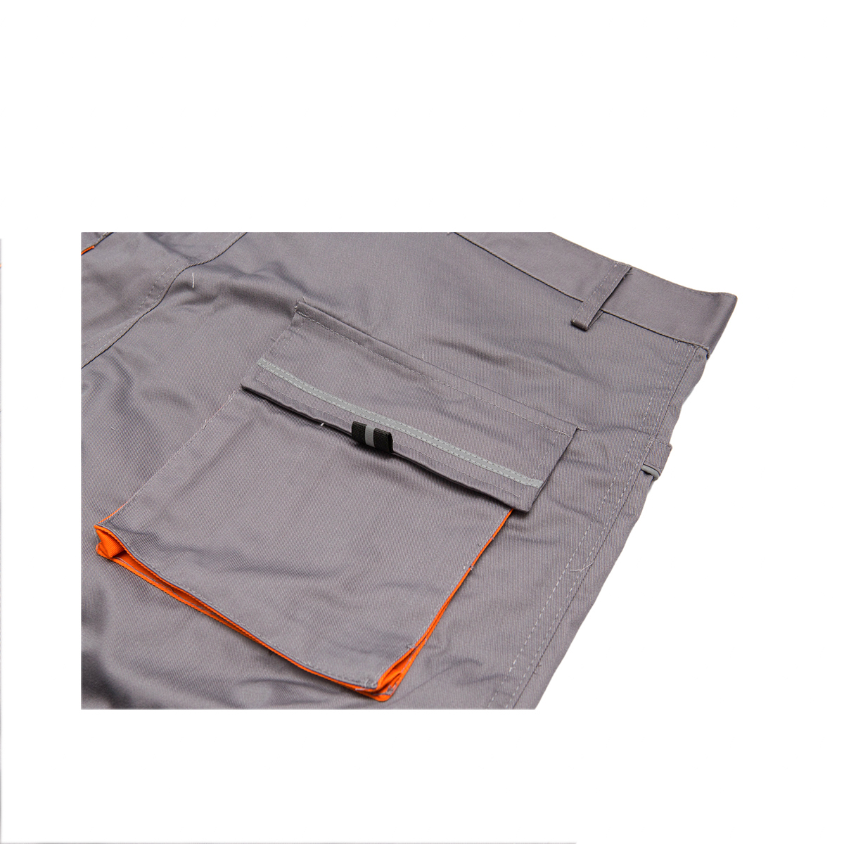 Pantaloni de lucru poliester cu bumbac 235g/m2, gri cu portocaliu marimea 52 Breckner Germany - imagine 8