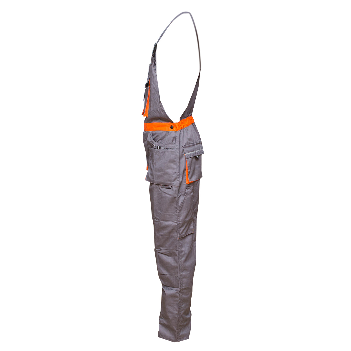 Salopeta cu pieptar de lucru, gri/portocaliu marimea 50, poliester cu bumbac 235g/m2 Breckner Germany - imagine 2