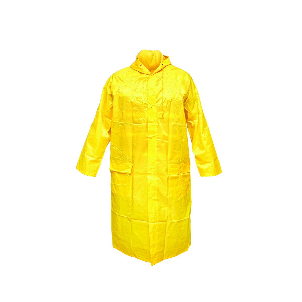 Pelerina cu gluga impermeabila L din poliester cu membrana PVC fante de aerisire, 2 buzunare si fermoar galben Breckner Germany - imagine 3