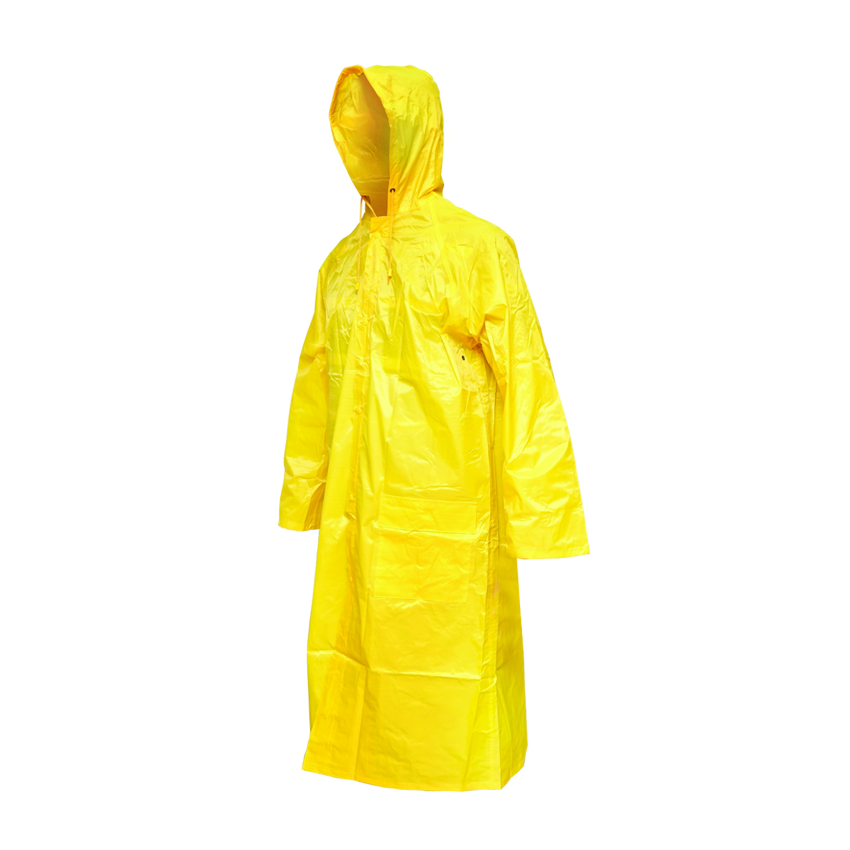 Pelerina cu gluga impermeabila L din poliester cu membrana PVC fante de aerisire, 2 buzunare si fermoar galben Breckner Germany - imagine 2