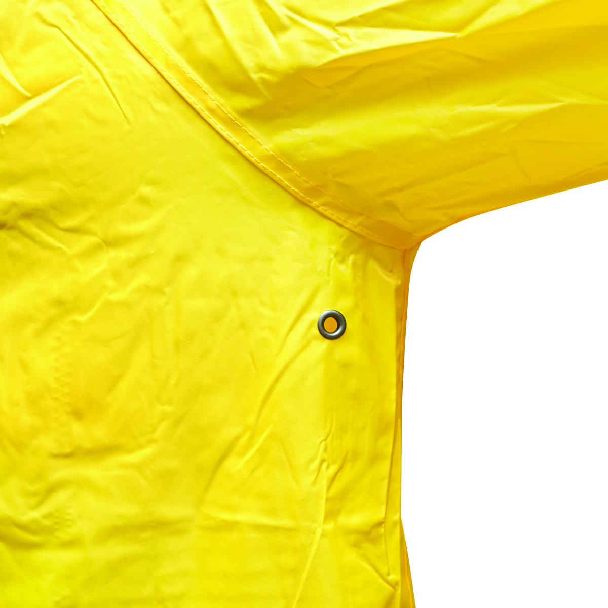 Pelerina cu gluga impermeabila XXL din poliester cu membrana PVC fante de aerisire, 2 buzunare si fermoar galben Breckner Germany	 - imagine 6