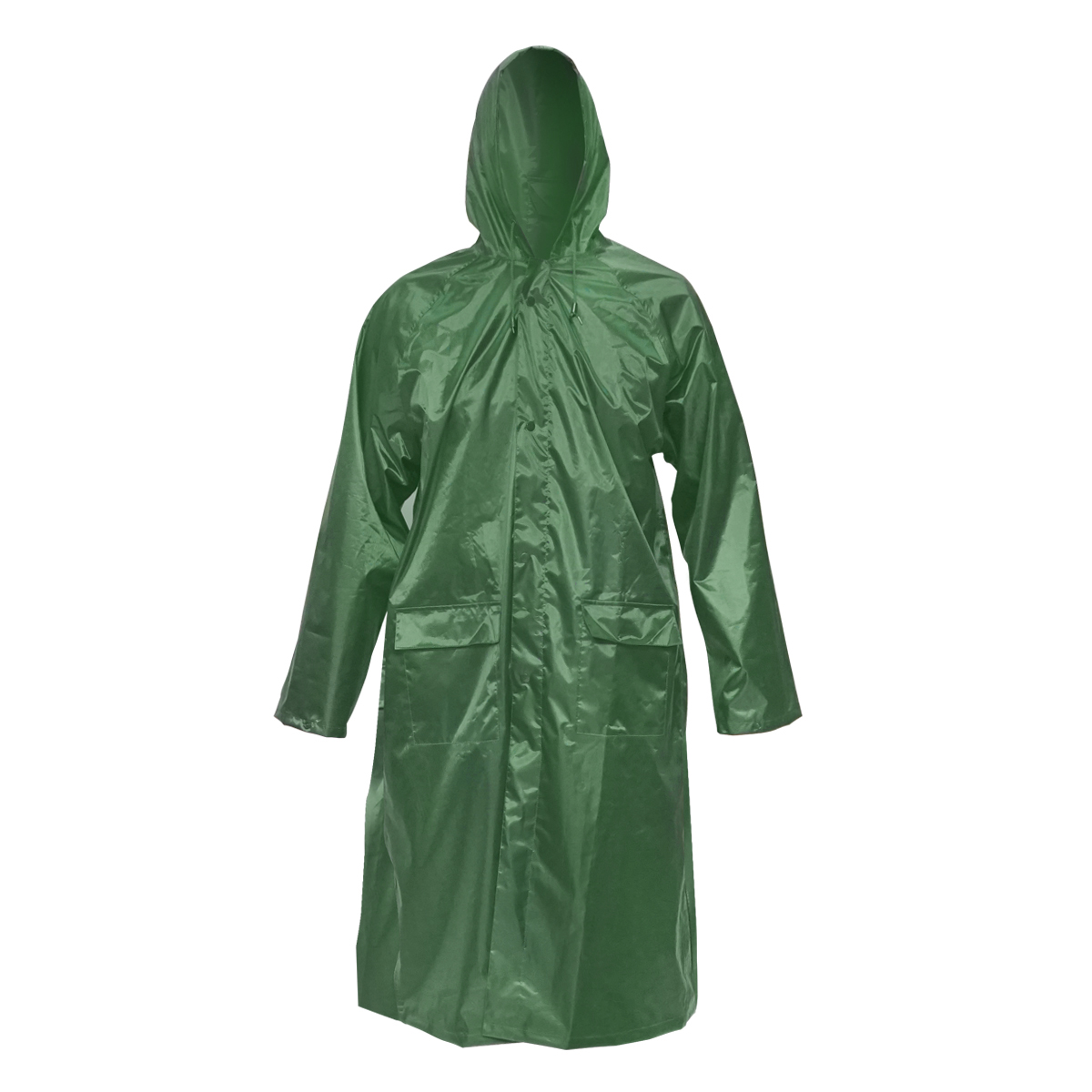 Pelerina cu gluga impermeabila XL din poliester cu membrana PVC fante de aerisire, 2 buzunare si fermoar verde Breckner Germany