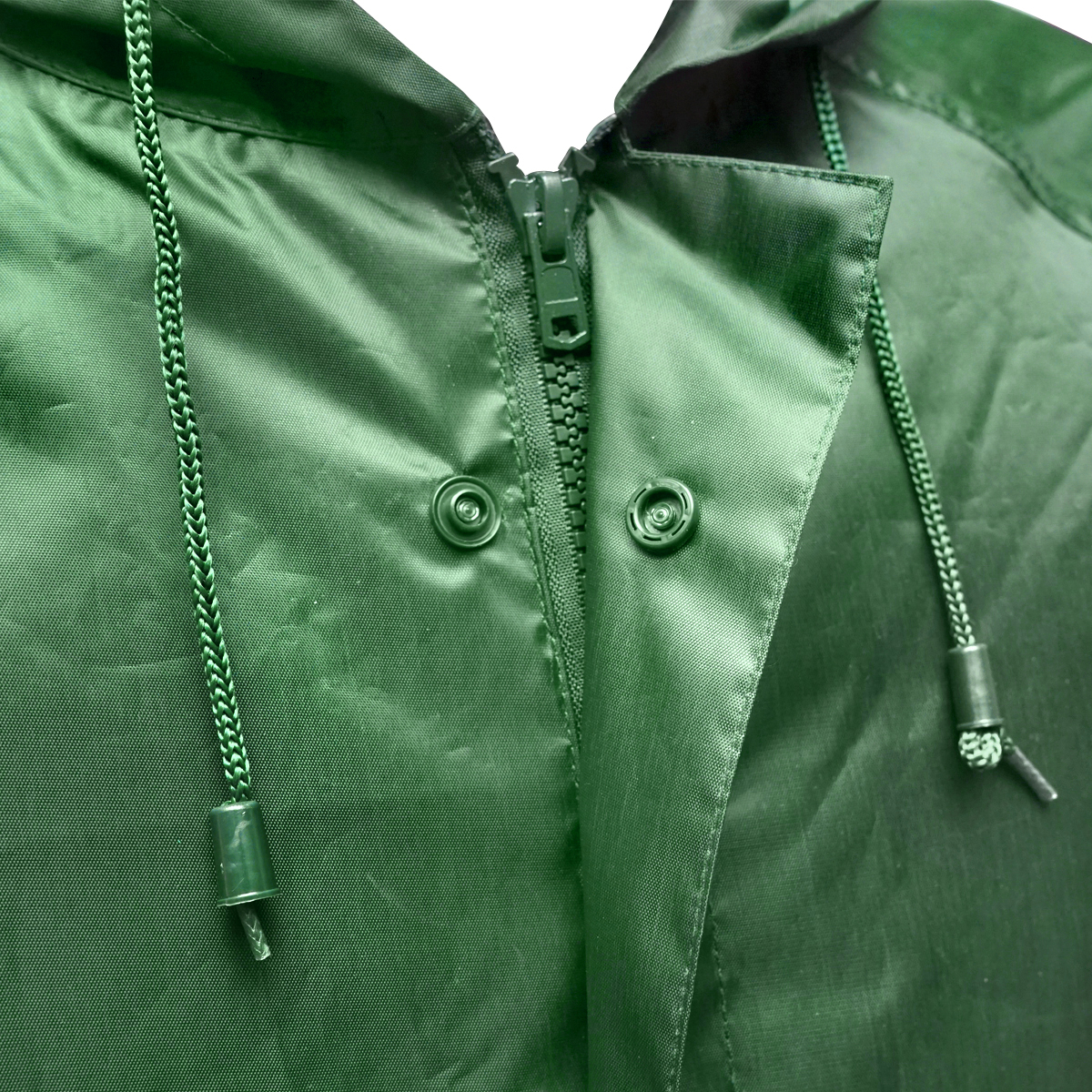 Pelerina cu gluga impermeabila XL din poliester cu membrana PVC fante de aerisire, 2 buzunare si fermoar verde Breckner Germany - imagine 7