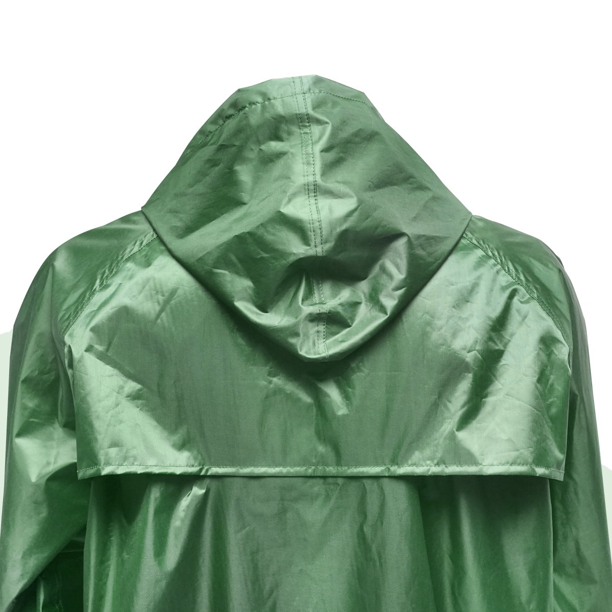 Pelerina cu gluga impermeabila XXL din poliester cu membrana PVC fante de aerisire, 2 buzunare si fermoar verde Breckner Germany - imagine 4