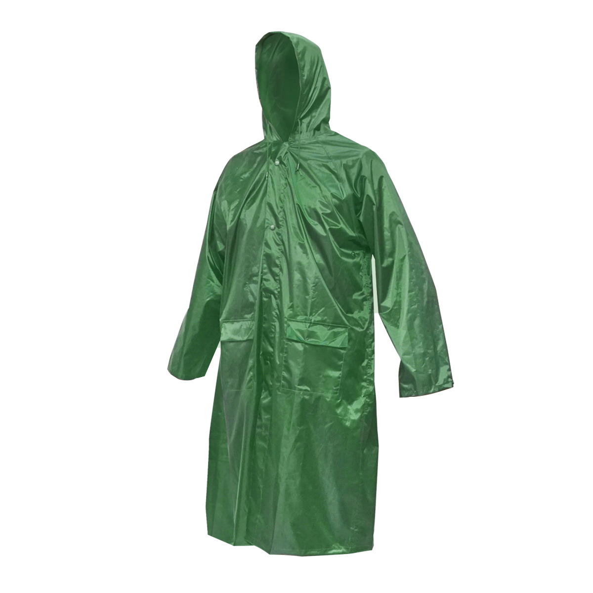 Pelerina cu gluga impermeabila XXL din poliester cu membrana PVC fante de aerisire, 2 buzunare si fermoar verde Breckner Germany - imagine 2
