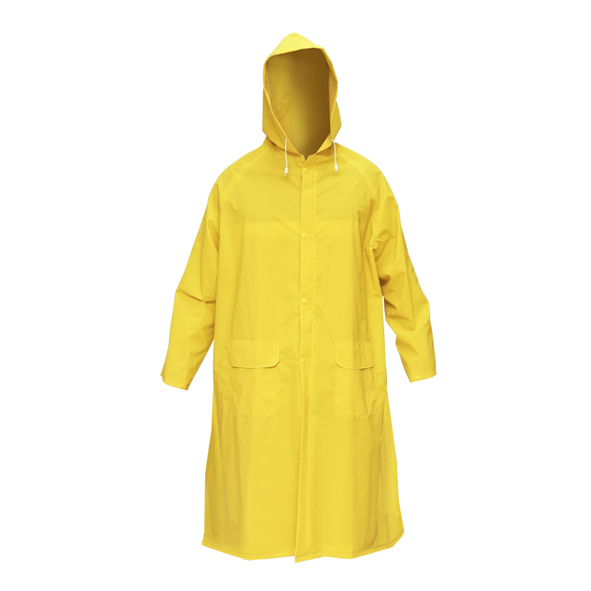 Pelerina cu gluga impermeabila XXL din poliester si PVC cu fante de aerisire, 2 buzunare si fermoar galben Breckner Germany