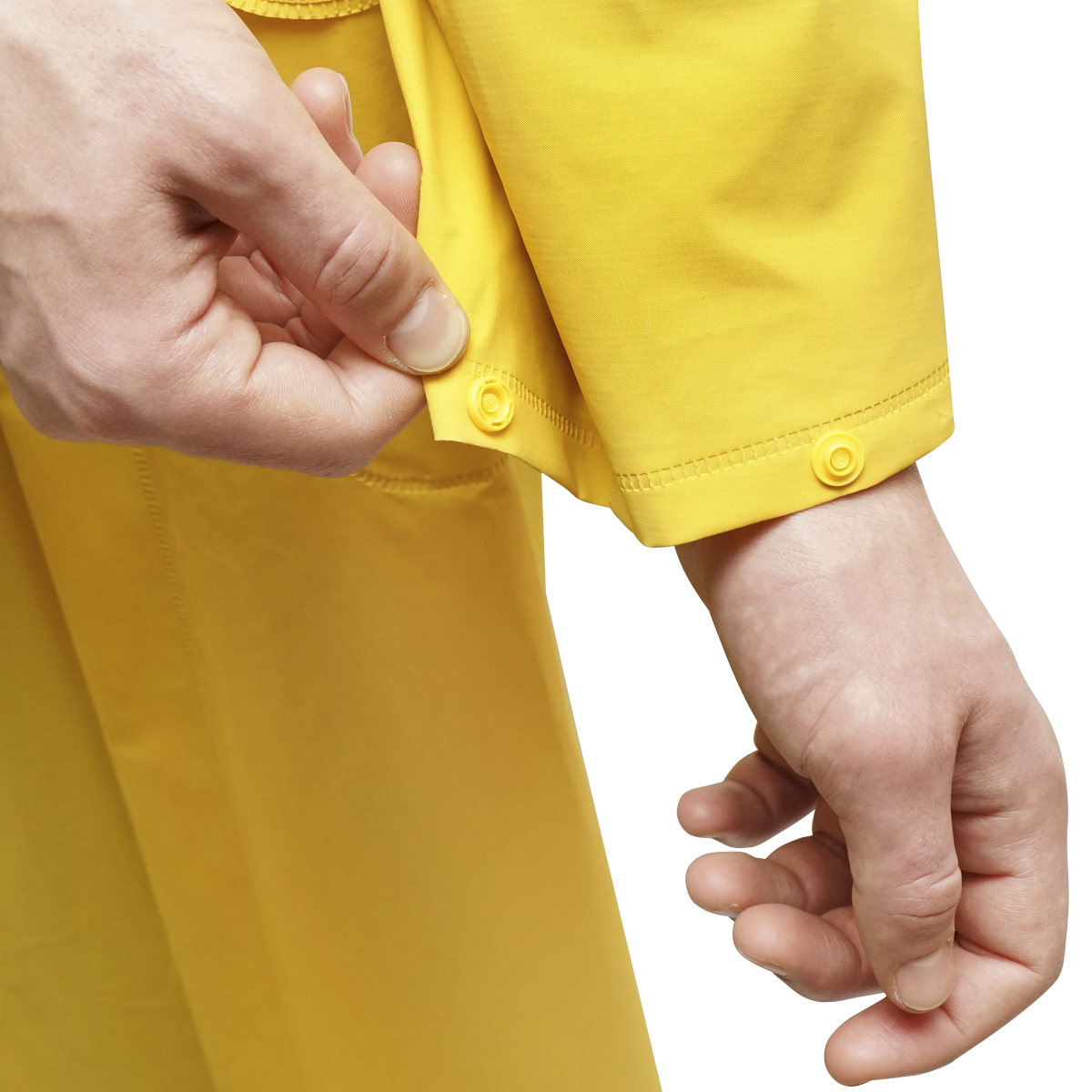 Pelerina cu gluga impermeabila XXXL din poliester si PVC cu fante de aerisire, 2 buzunare si fermoar galben Breckner Germany - imagine 5