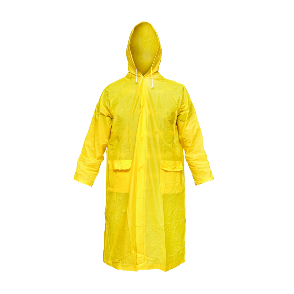 Pelerina cu gluga impermeabila L din PVC, 2 buzunare, inchidere cu capse, galben Breckner Germany
