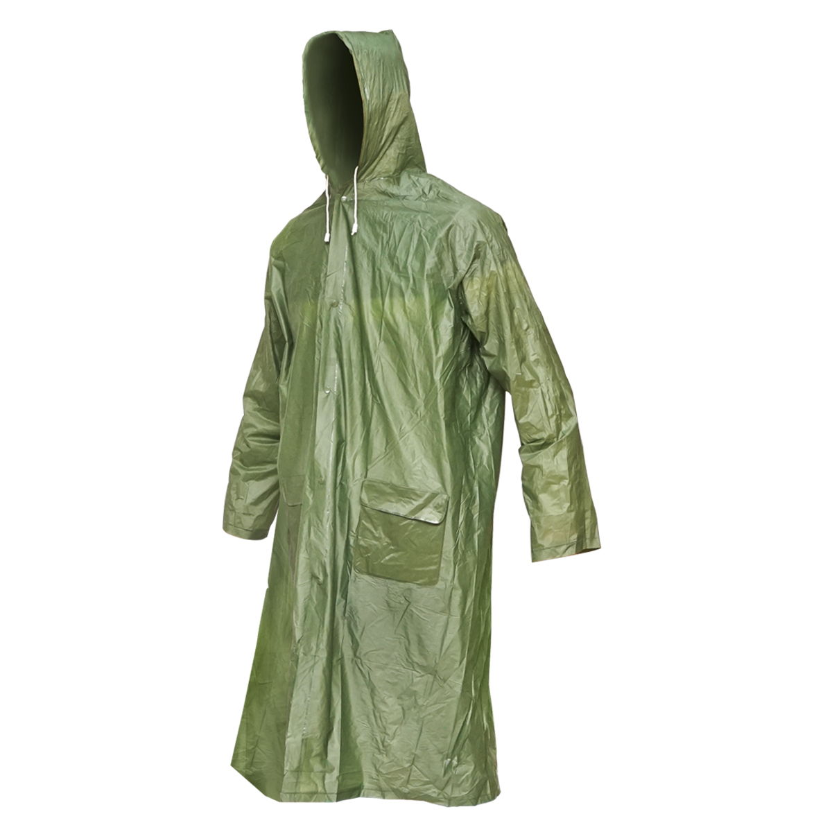 Pelerina cu gluga impermeabila XXL din PVC, 2 buzunare, inchidere cu capse, verde inchis Breckner Germany - imagine 2