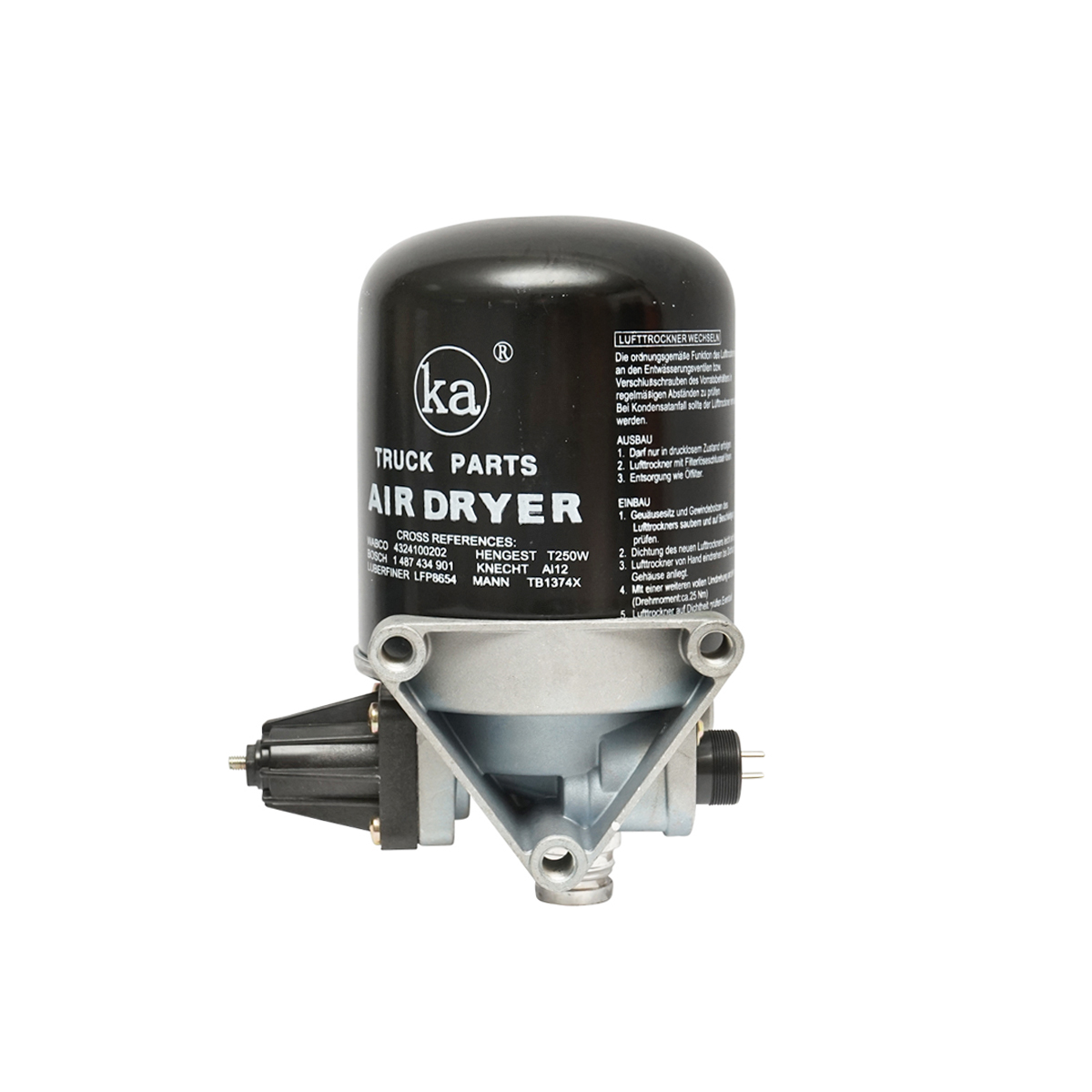Uscator aer cu flitru pentru sistem compresor cod OEM 4324101020, 4324100202, 1487434901, LFP8654, T250W, AI12, TB1374X Breckner Germany - imagine 3