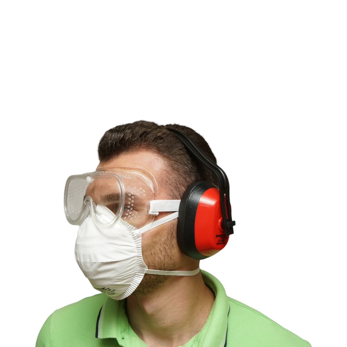 Set echipament de lucru masca praf, ochelari si casti Breckner Germany - imagine 4