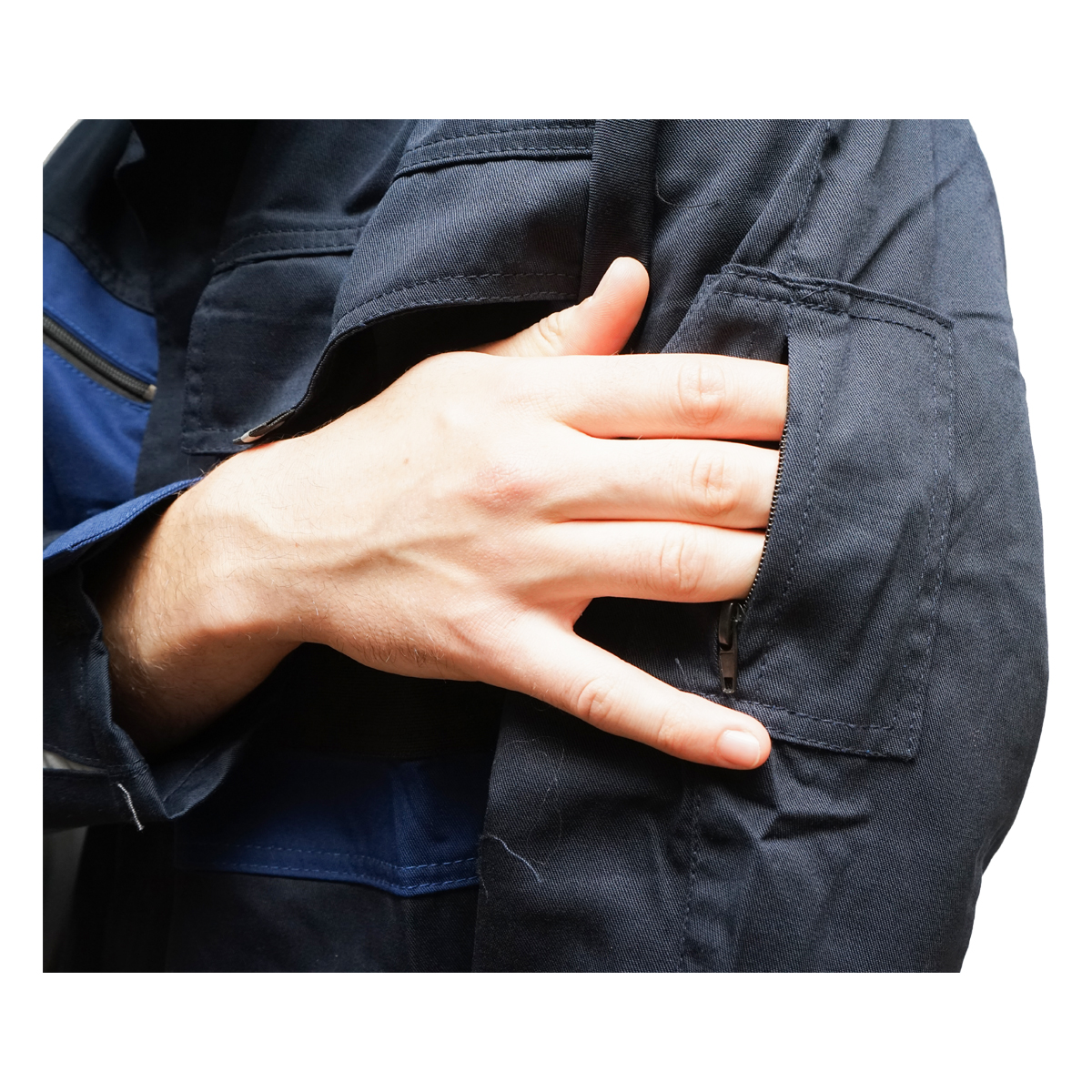 Jacheta de lucru poliester cu bumbac albastru navy M Breckner Germany - imagine 6