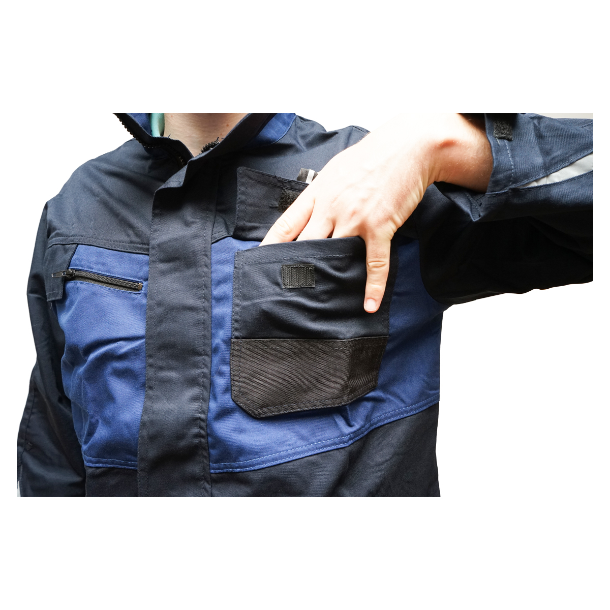 Jacheta de lucru poliester cu bumbac albastru navy M Breckner Germany - imagine 5