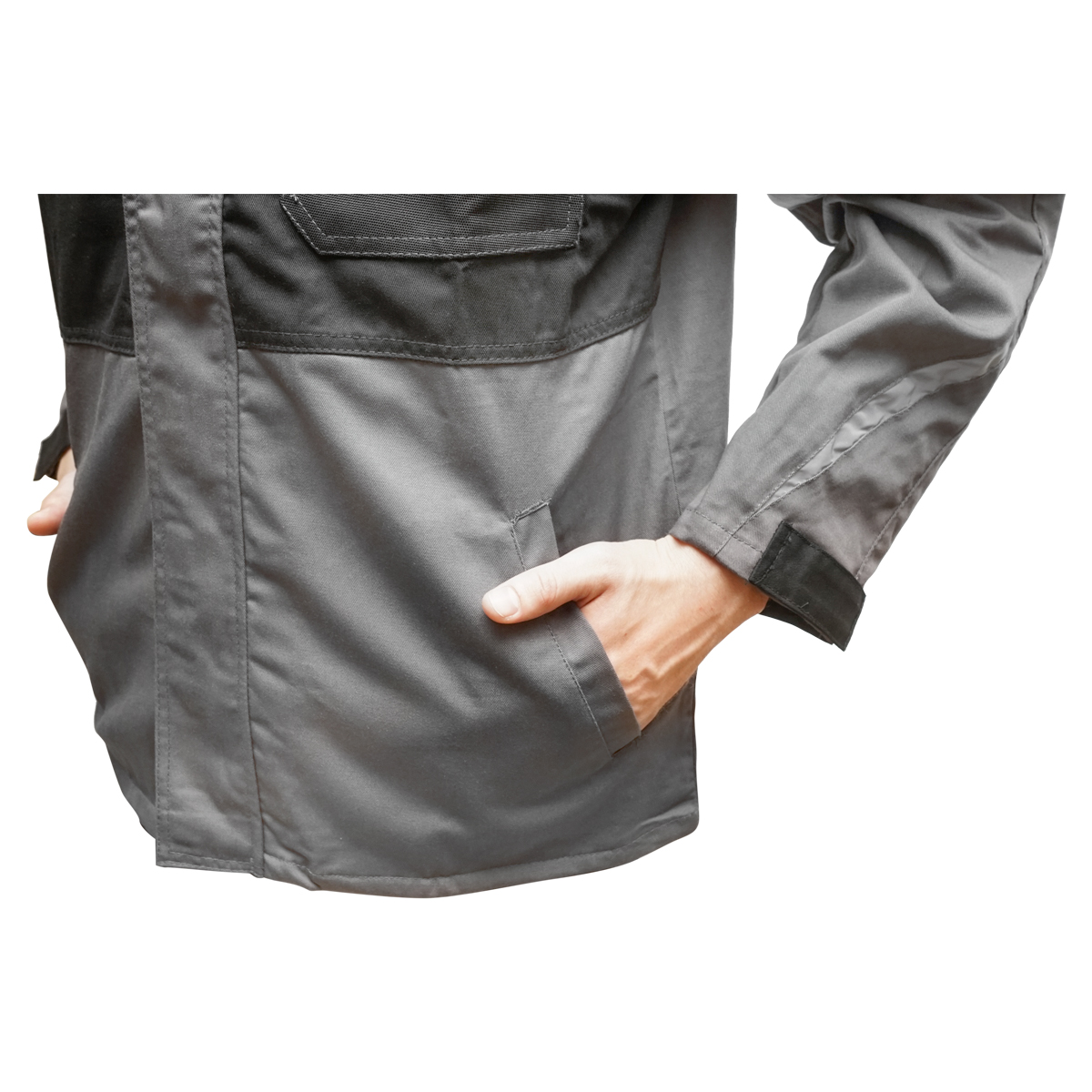 Jacheta de lucru, poliester cu bumbac, gri cu negru, M Breckner Germany - imagine 8