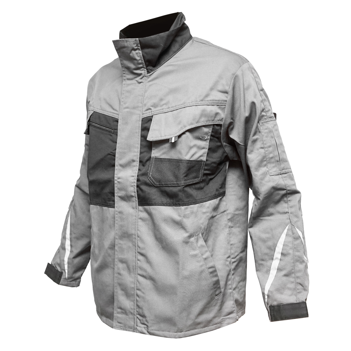 Jacheta de lucru, poliester cu bumbac, gri cu negru, S Breckner Germany - imagine 2