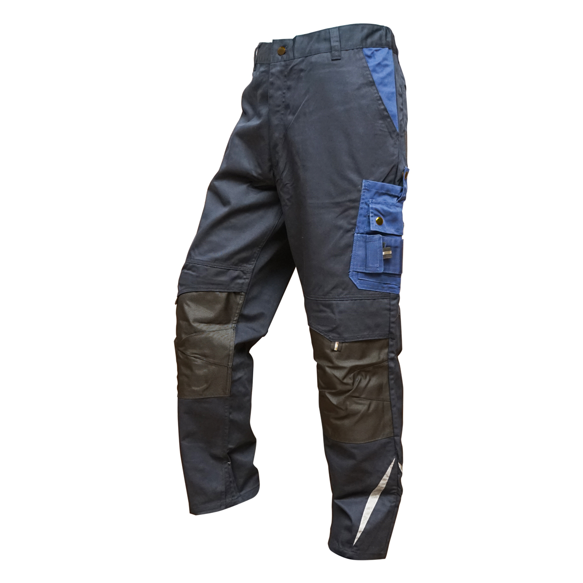 Pantaloni de lucru, poliester cu bumbac, albastru navy, L Breckner Germany - imagine 2