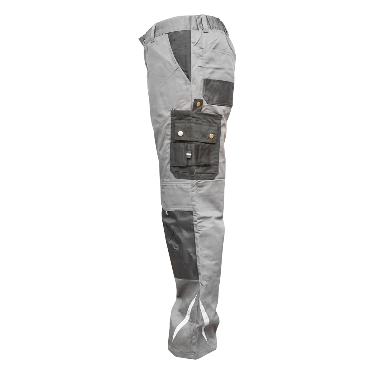 Pantaloni de lucru, poliester cu bumbac, gri cu negru, L Breckner Germany - imagine 3