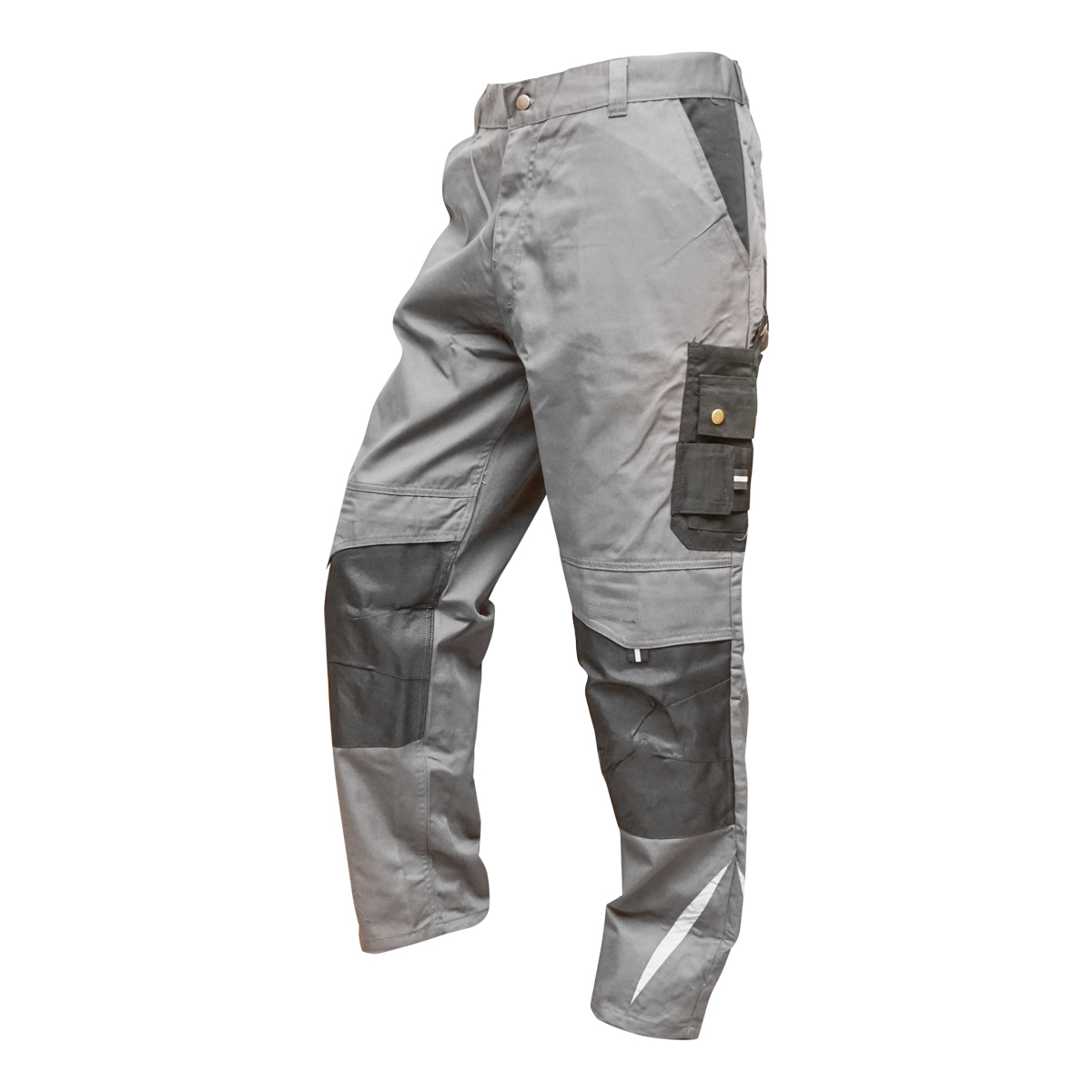 Pantaloni de lucru, poliester cu bumbac, gri cu negru, S Breckner Germany - imagine 2
