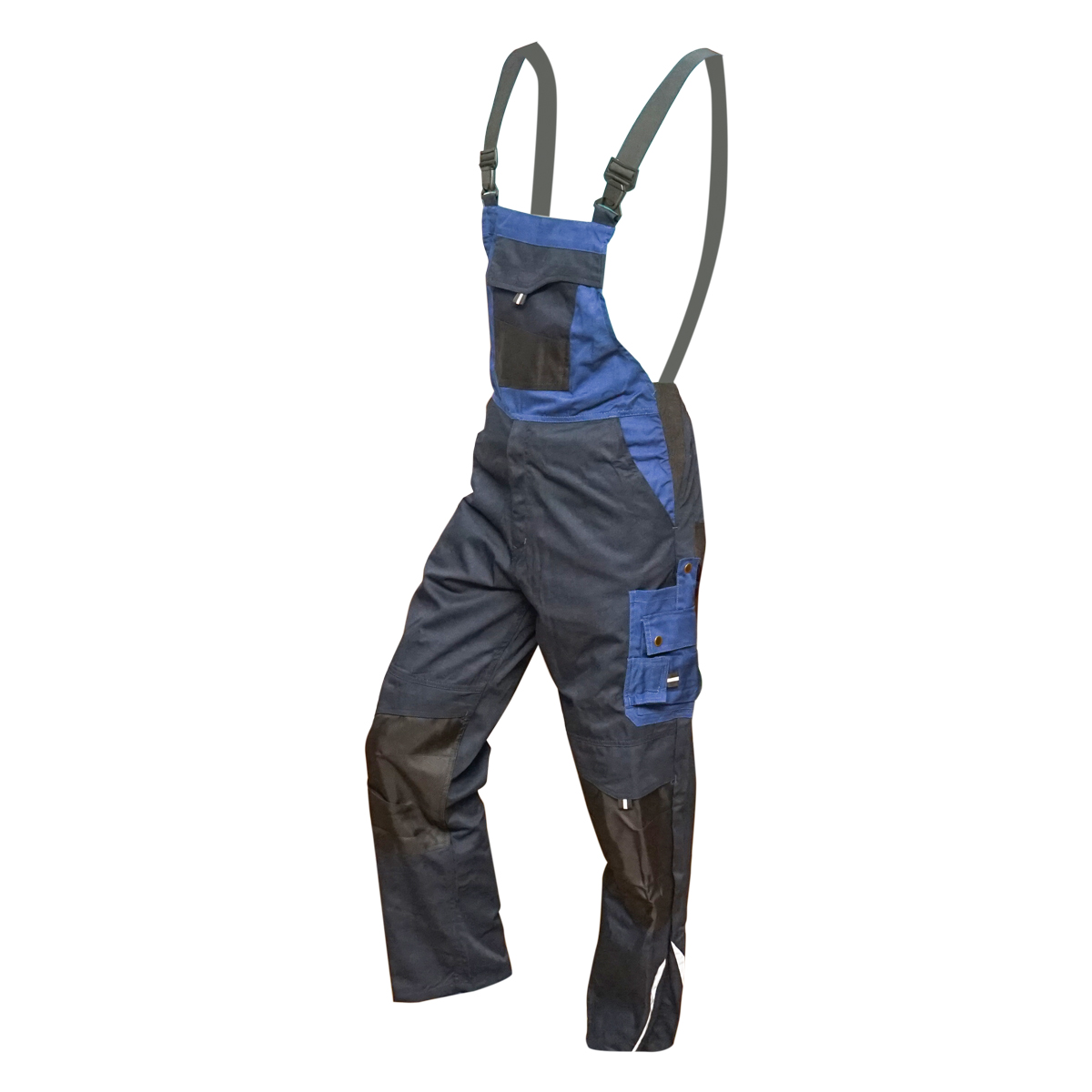 Pantaloni de lucru cu pieptar, salopeta din poliester cu bumbac, albastru navy, L Breckner Germany - imagine 2