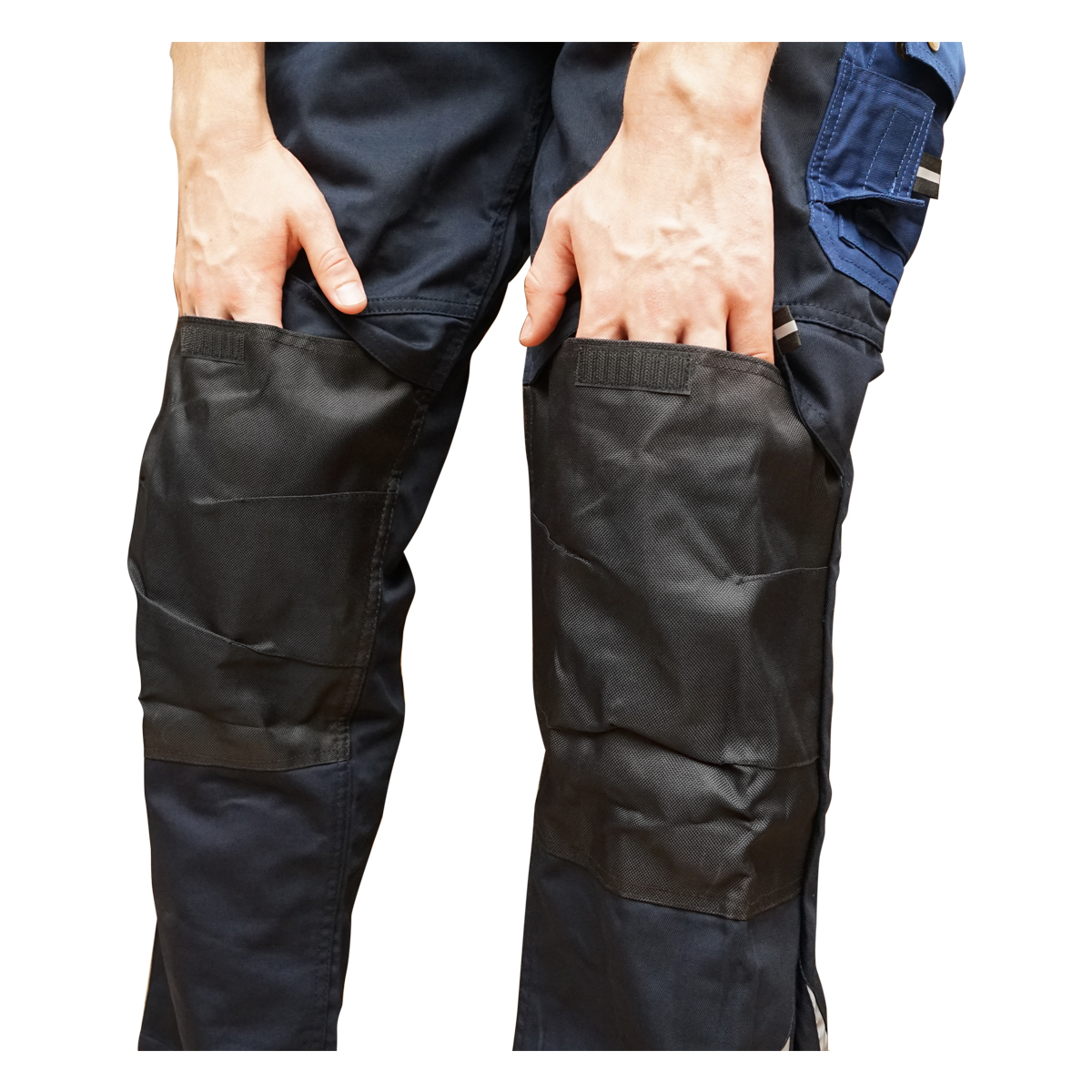 Pantaloni de lucru cu pieptar, salopeta din poliester cu bumbac, albastru navy, M Breckner Germany - imagine 7