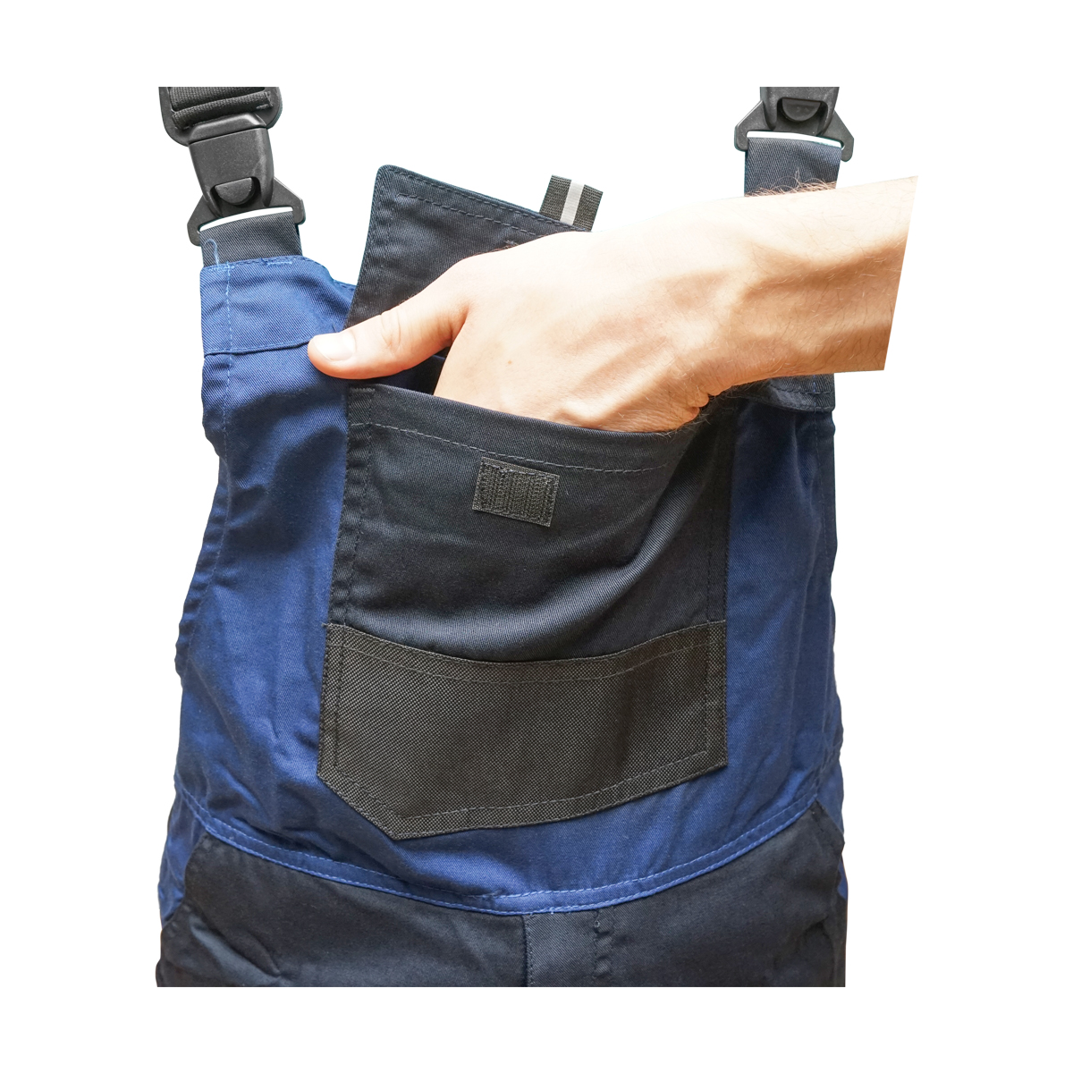 Pantaloni de lucru cu pieptar, salopeta din poliester cu bumbac, albastru navy, M Breckner Germany - imagine 5