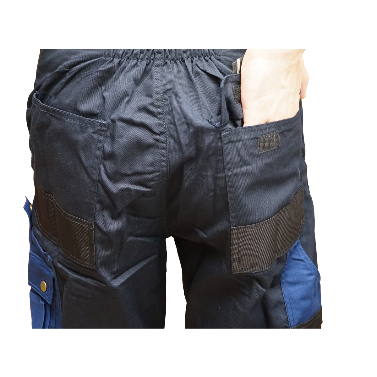 Pantaloni de lucru cu pieptar, salopeta din poliester cu bumbac, albastru navy, M Breckner Germany - imagine 8