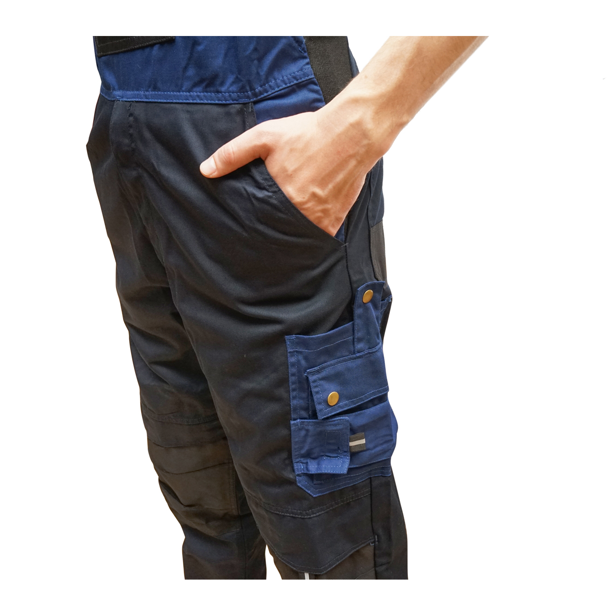 Pantaloni de lucru cu pieptar, salopeta din poliester cu bumbac, albastru navy, XL Breckner Germany - imagine 6