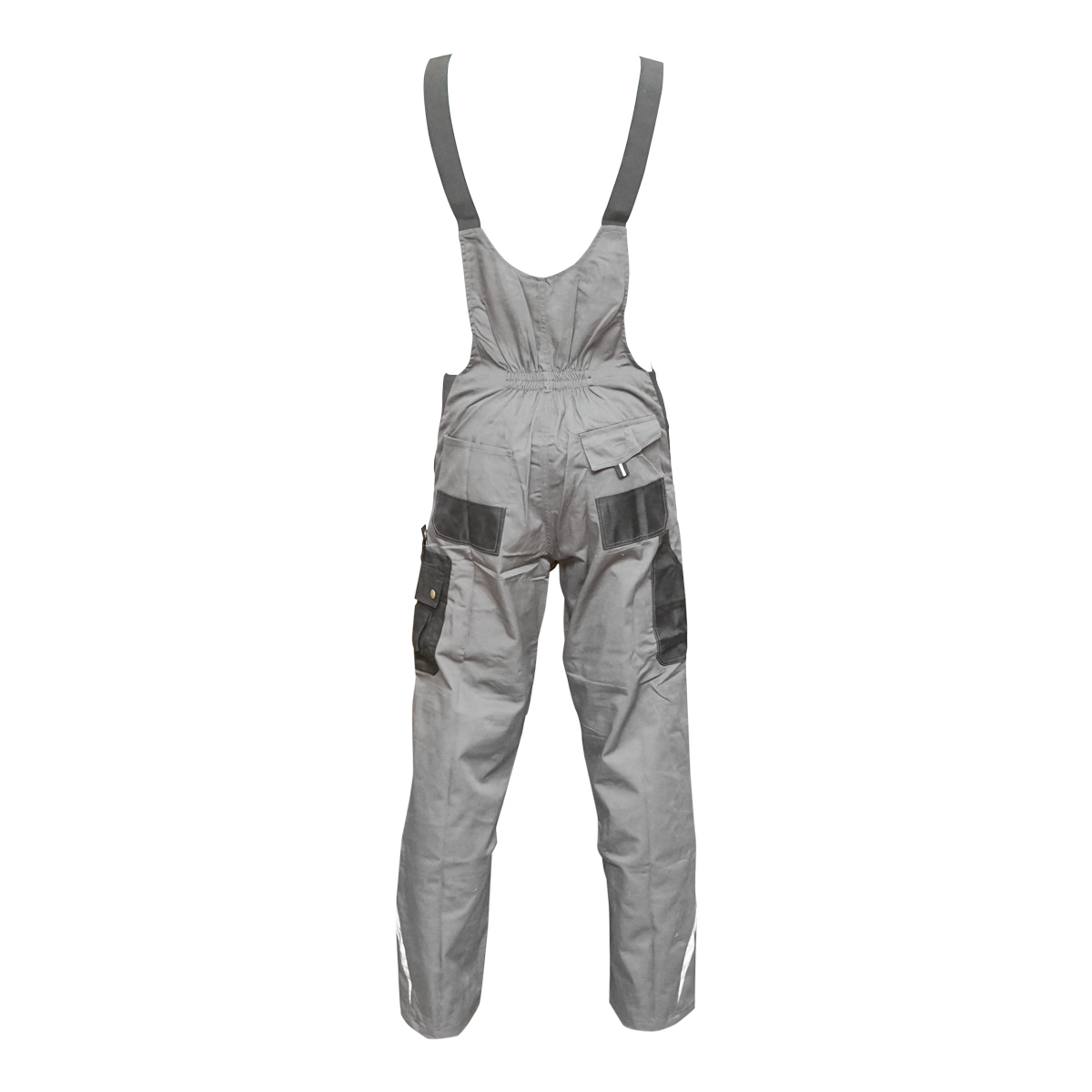 Pantaloni de lucru cu pieptar, salopeta din poliester cu bumbac, gri cu negru, XL Breckner Germany - imagine 4