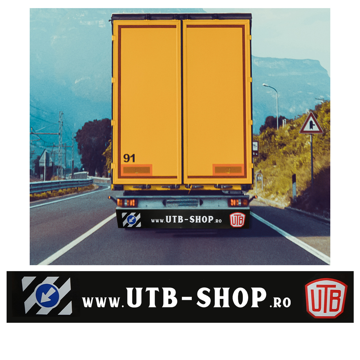 Aparatoare noroi camion HIGH QUALITY 240x35cm din cauciuc rezistent inscriptionat cu UTB SHOP