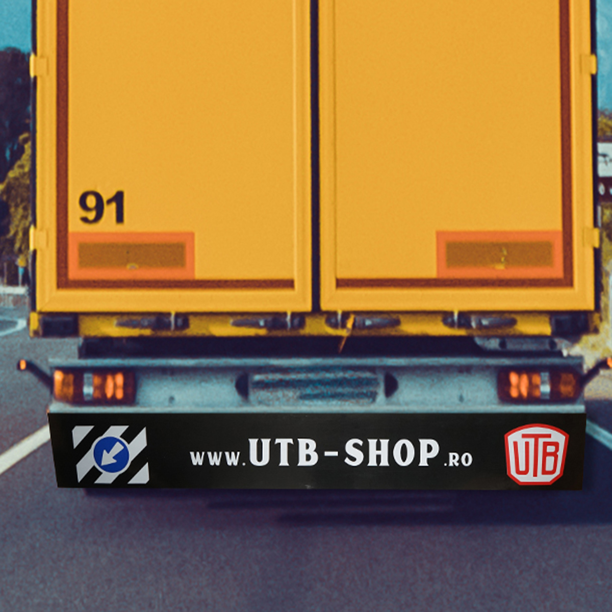 Aparatoare noroi camion HIGH QUALITY 240x35cm din cauciuc rezistent inscriptionat cu UTB SHOP - imagine 2