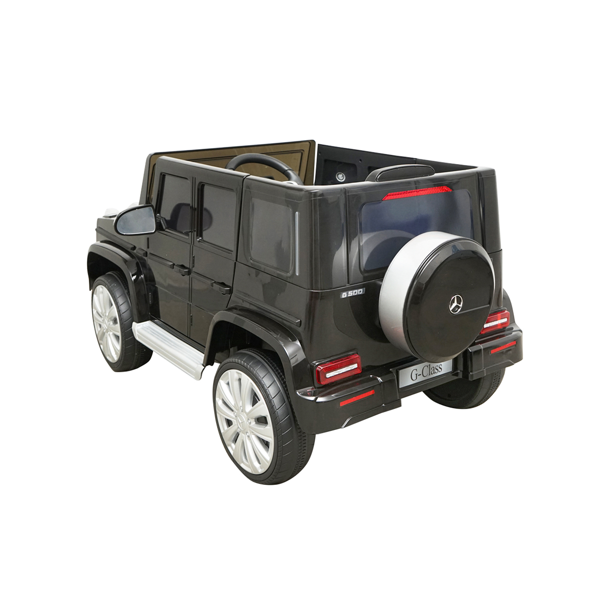 Masinuta electrica cu baterie 6V/7Ah si telecomanda pentru copii Mercedes G500 JJ2077 negru - imagine 6