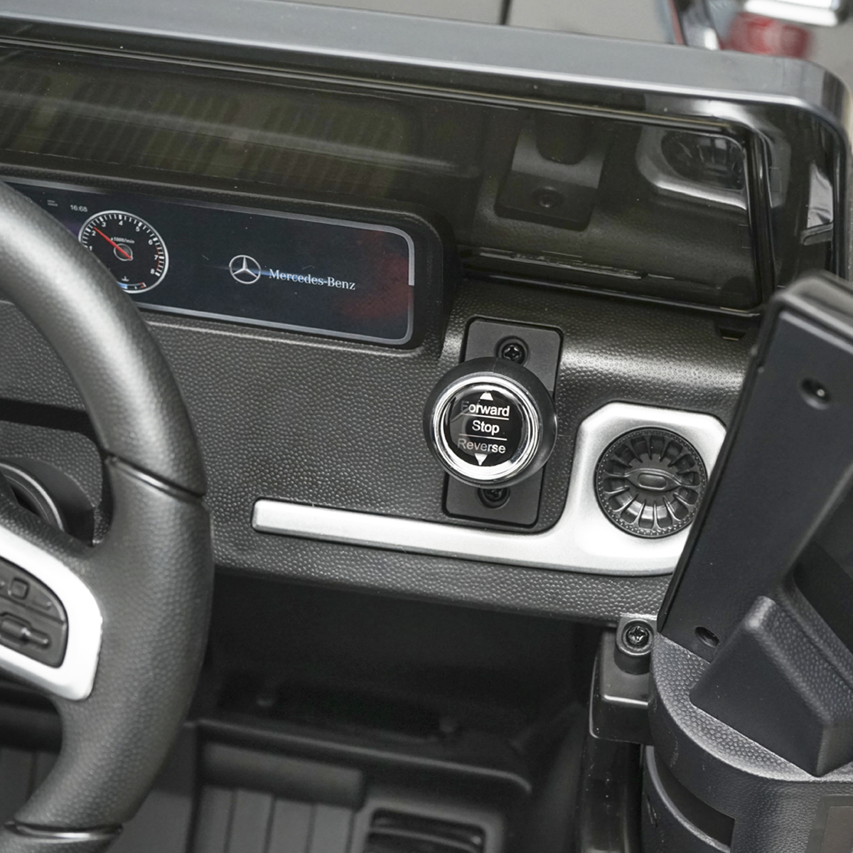 Masinuta electrica cu baterie 6V/7Ah si telecomanda pentru copii Mercedes G500 JJ2077 negru - imagine 10