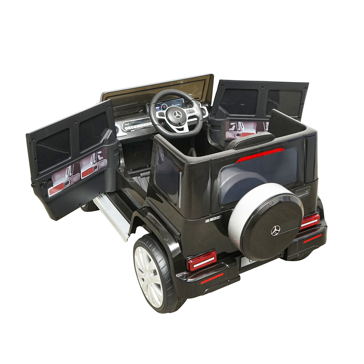 Masinuta electrica cu baterie 6V/7Ah si telecomanda pentru copii Mercedes G500 JJ2077 negru - imagine 7