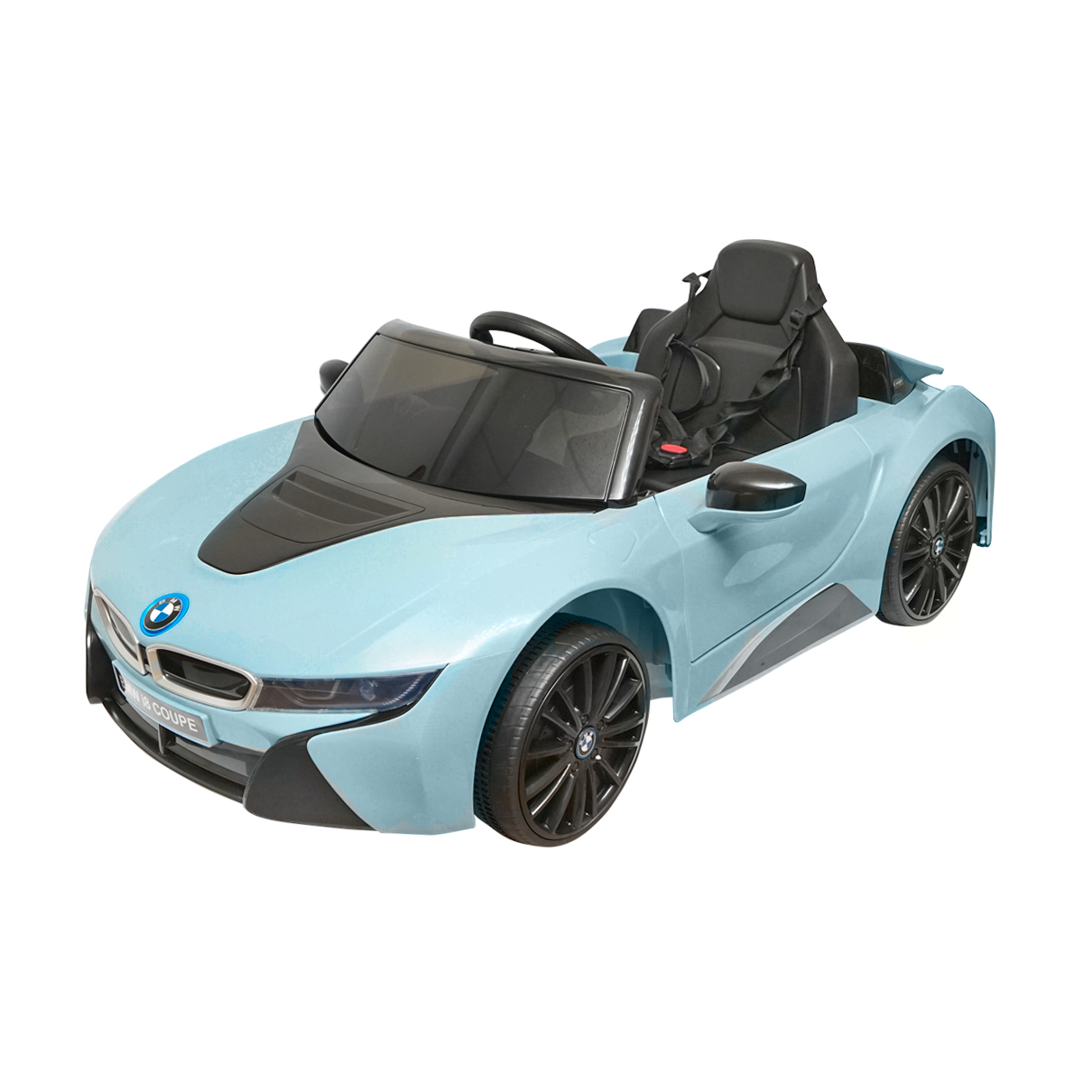 Masinuta electrica cu telecomanda pentru copii BMW i8 coupe 6V/7Ah JE1001 cu scaun piele - imagine 3