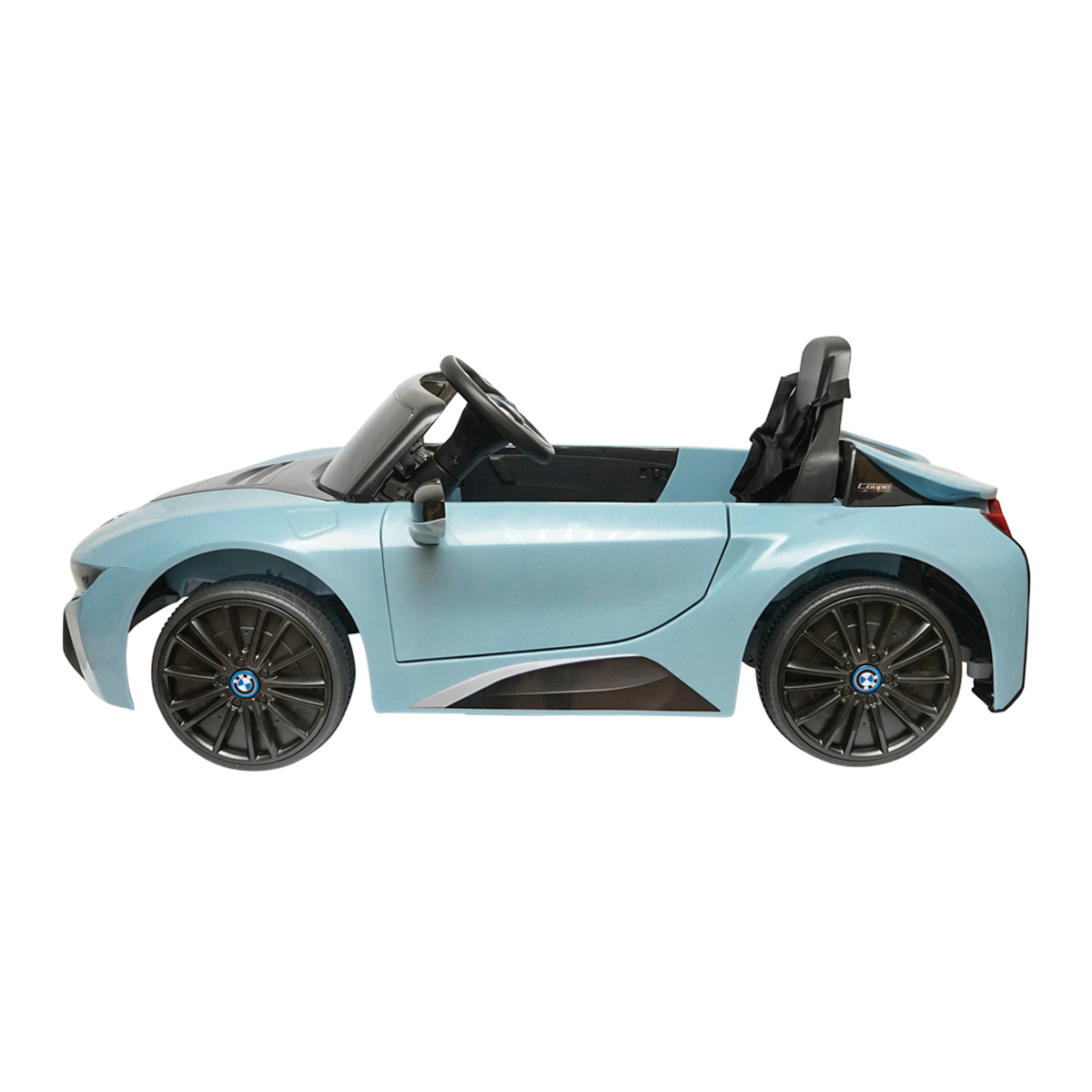 Masinuta electrica cu telecomanda pentru copii BMW i8 coupe 6V/7Ah JE1001 cu scaun piele - imagine 4
