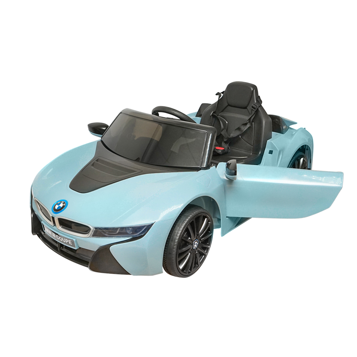 Masinuta electrica cu telecomanda pentru copii BMW i8 coupe 6V/7Ah JE1001 cu scaun piele - imagine 8